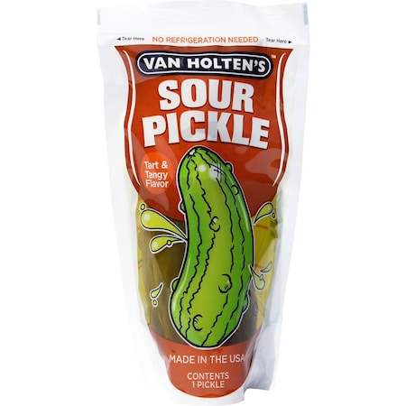 Van Holtens Van Holten's Jumbo Sour Pickle Individually Packed In A Pouch, PK12 612S